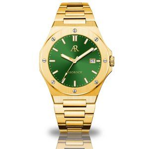 Asorock Watches Gold/Green Mansa Mens watch | Unique watch